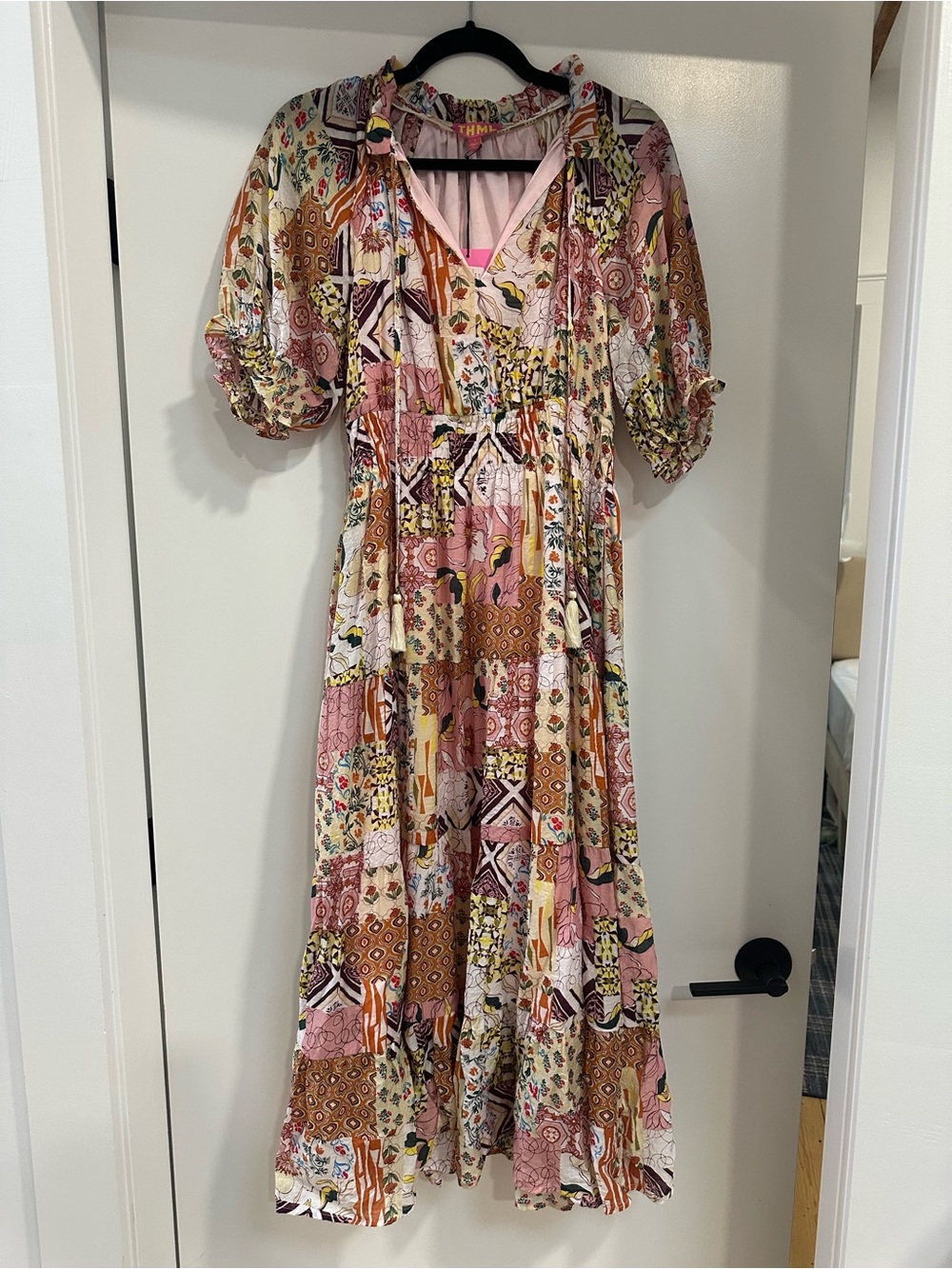 THML Legendary Moment Patchwork Maxi Dress, Size S - NWT